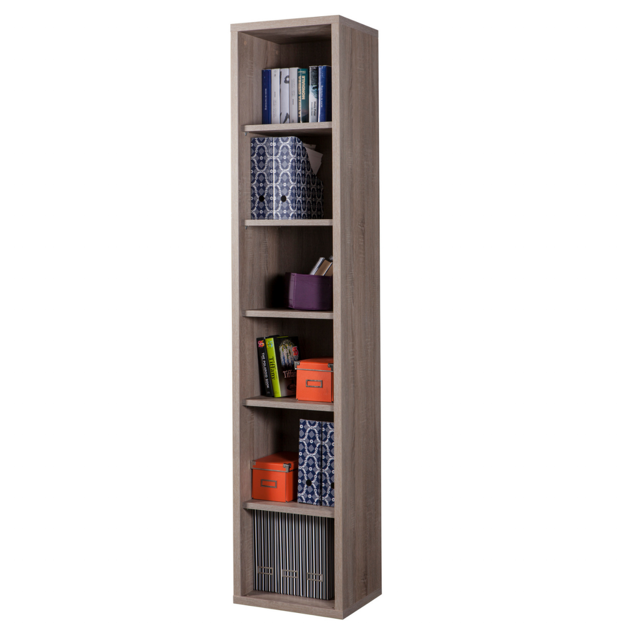 Librería 5 estantes color roble Cm. 36 x 44 x h.217