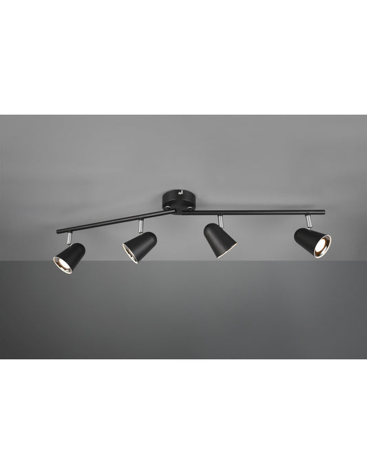 Foco Toulouse negro 4 focos LED L 78 cm Trio Lighting
