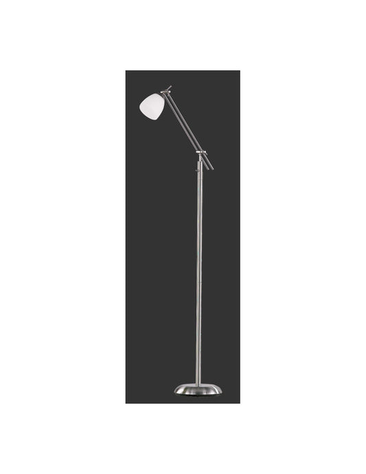 Lámpara de pie Icaro Níquel y Spot Blanco Vidrio Mate H165 cm Trio Lighting