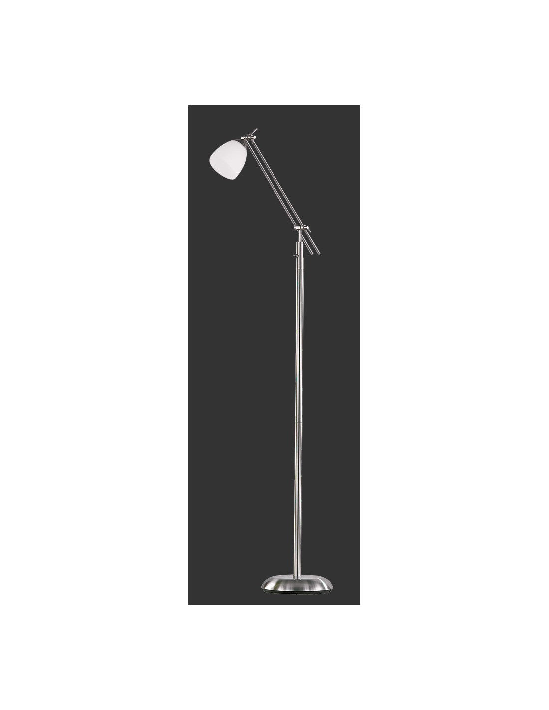Lámpara de pie Icaro Níquel y Spot Blanco Vidrio Mate H165 cm Trio Lighting