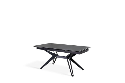 Mesa extensible vintage gris - negro mate 90 cm x 160-240 cm cm Alt. 76 cm