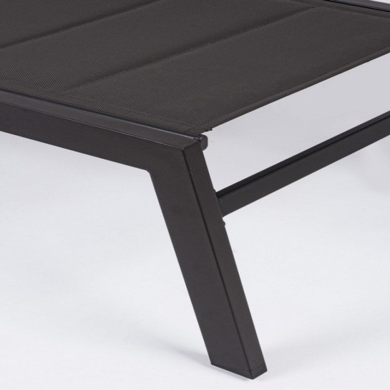 Tumbona alta de aluminio con ruedas Hilde antracita 32h cm