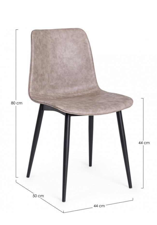 2x Silla Kyra Negro Pu Beige Vintage