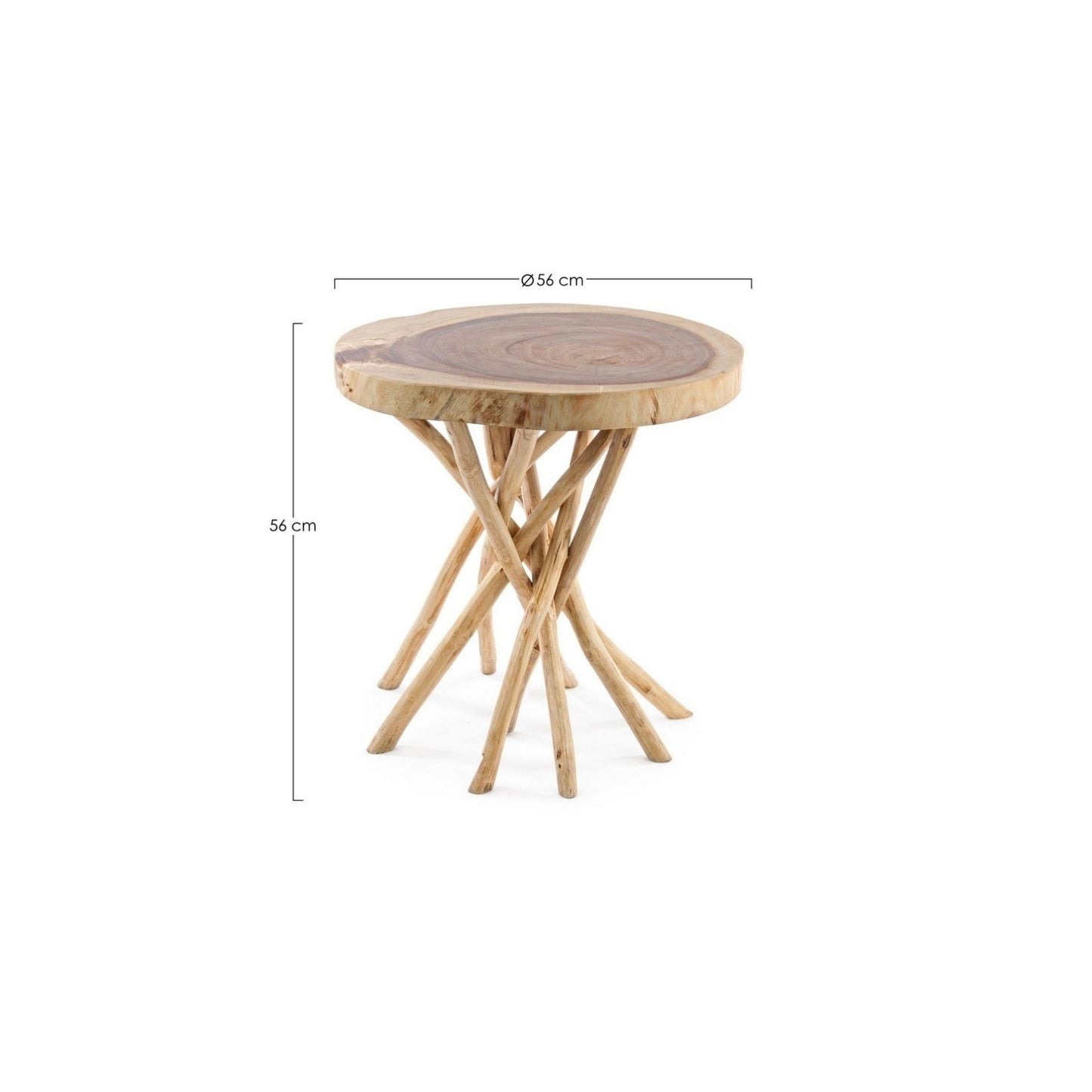 Mesa de centro de madera cm. 56 x 56