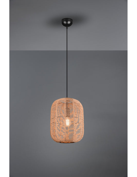 Runa Lámpara de Suspensión Fibra Natural Difusor Ø35 cm Trio Lighting