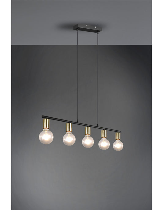 Lámpara colgante 5xE27 Vannes Latón L82 cm Trio Lighting