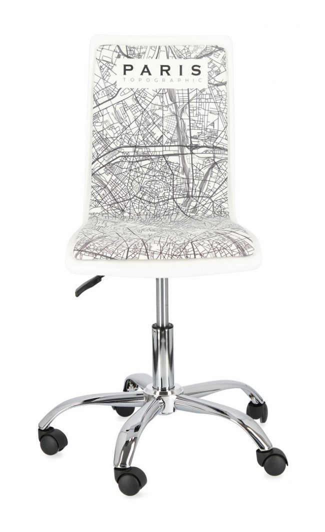 Silla de oficina Young Paris acero símil piel 42,5 x 40 x 87 cm