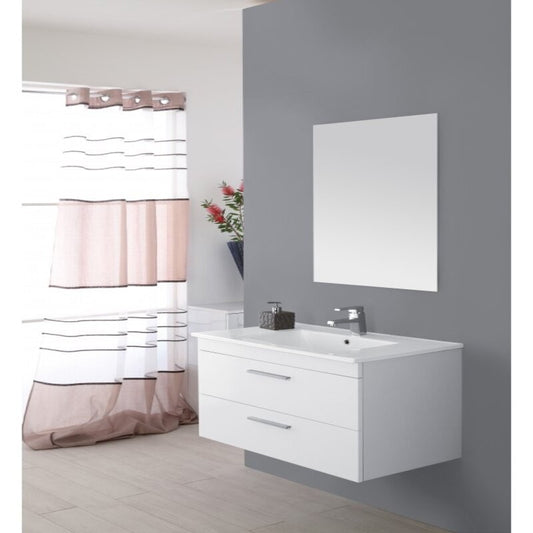 Composición de baño suspendida blanca con dos cajones 81x47,5x h51 cm 