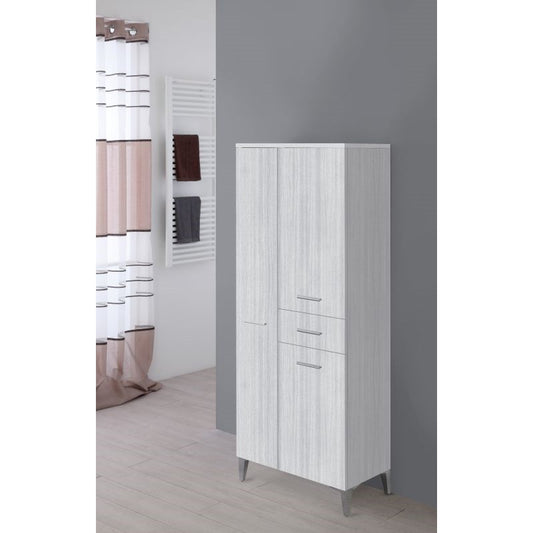 Mueble de baño gris con tres puertas y un cajón 60x35x 148,5 cm