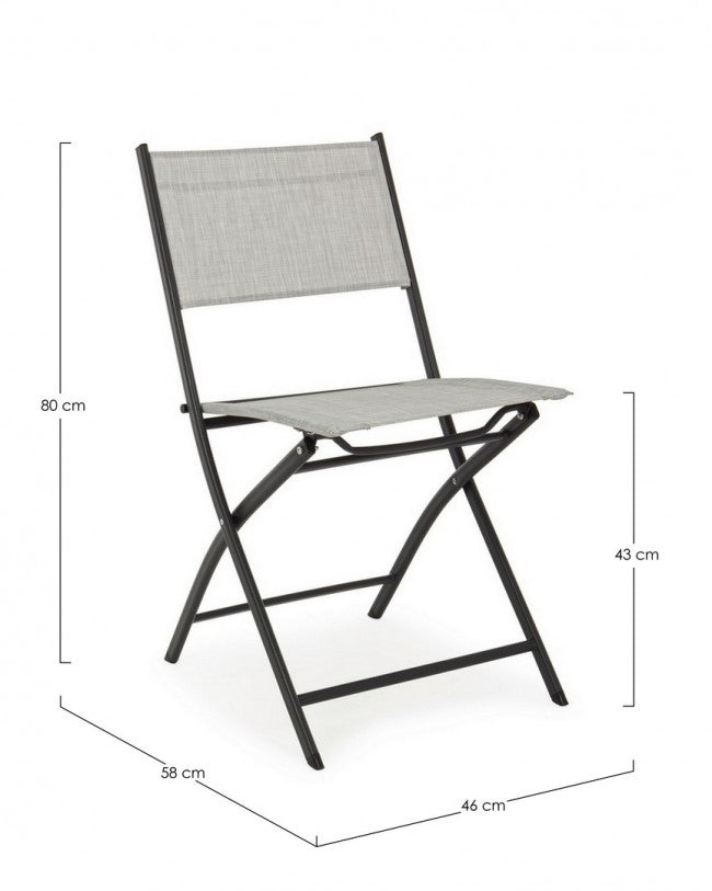 4x Silla plegable Martinez gris claro -