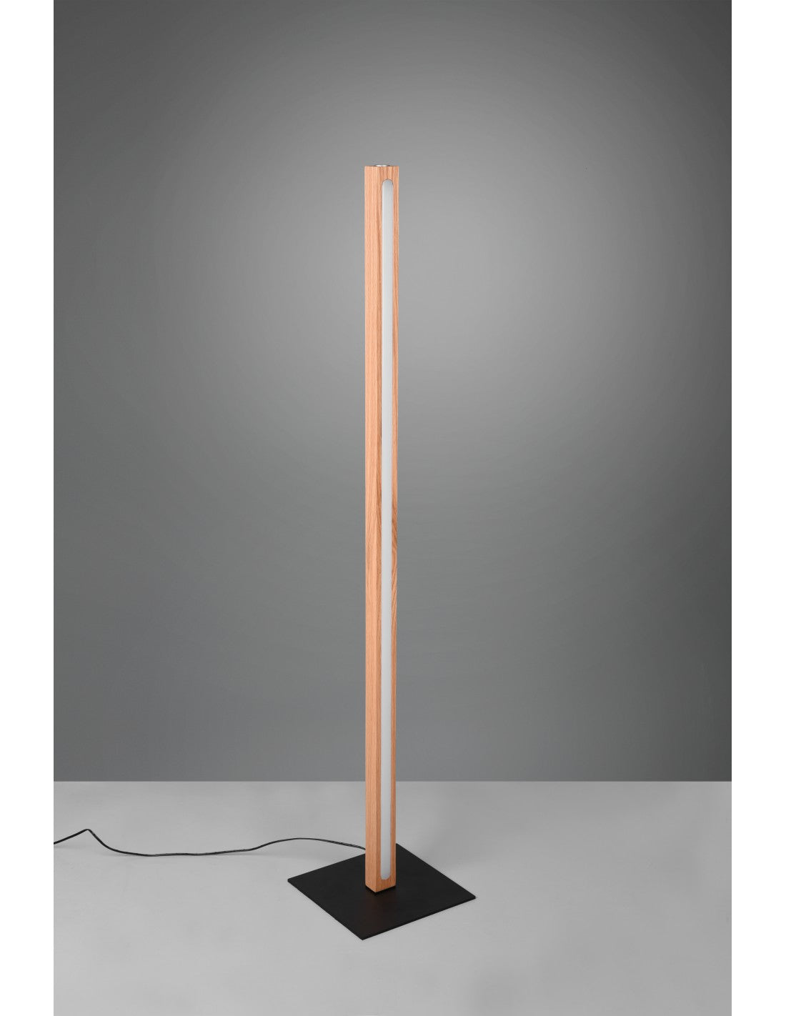 Lámpara de pie Bacchetta vintage de madera Led Touch Bellari Trio Lighting