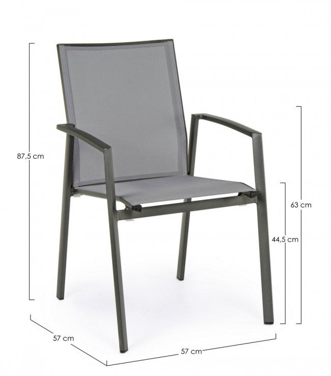 Silla de jardín Cruise de aluminio antracita