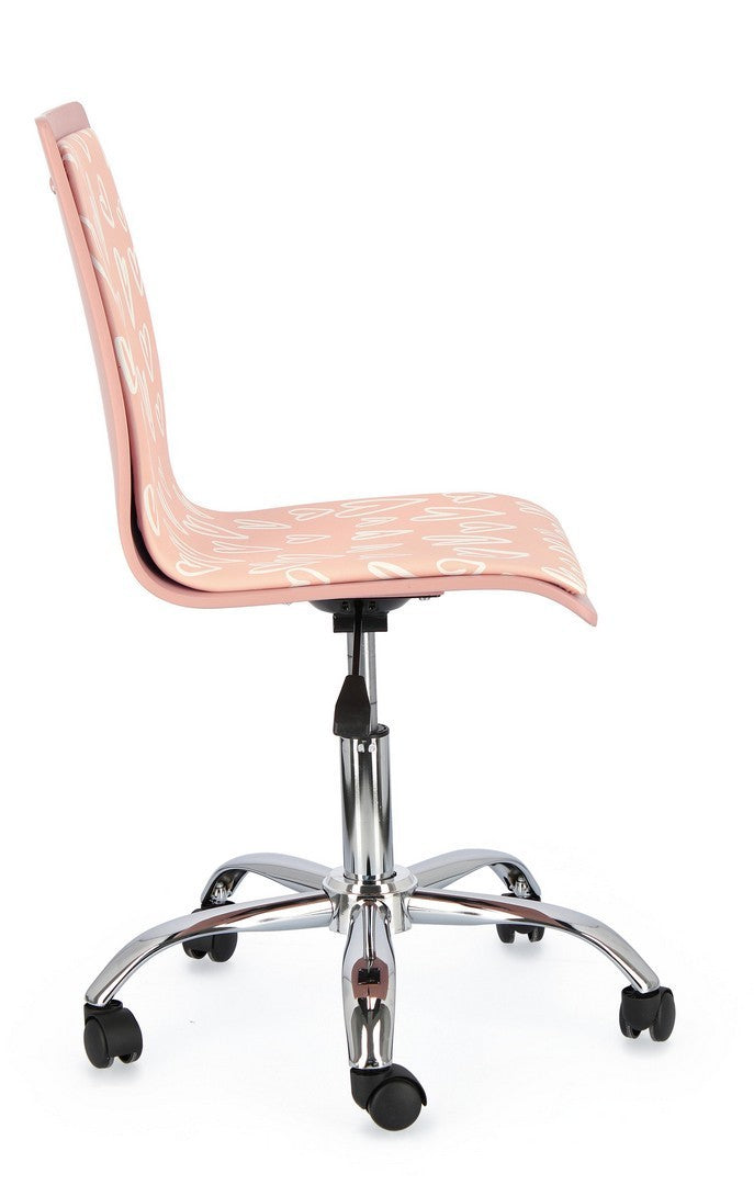 Silla de oficina Young Hearts acero símil piel 42,5 x 40 x 87 cm