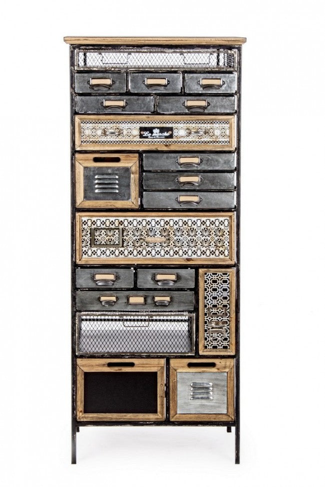 Cómoda de acero con diecinueve cajones Antracita OFFICINA 59x33,5x h146 cm