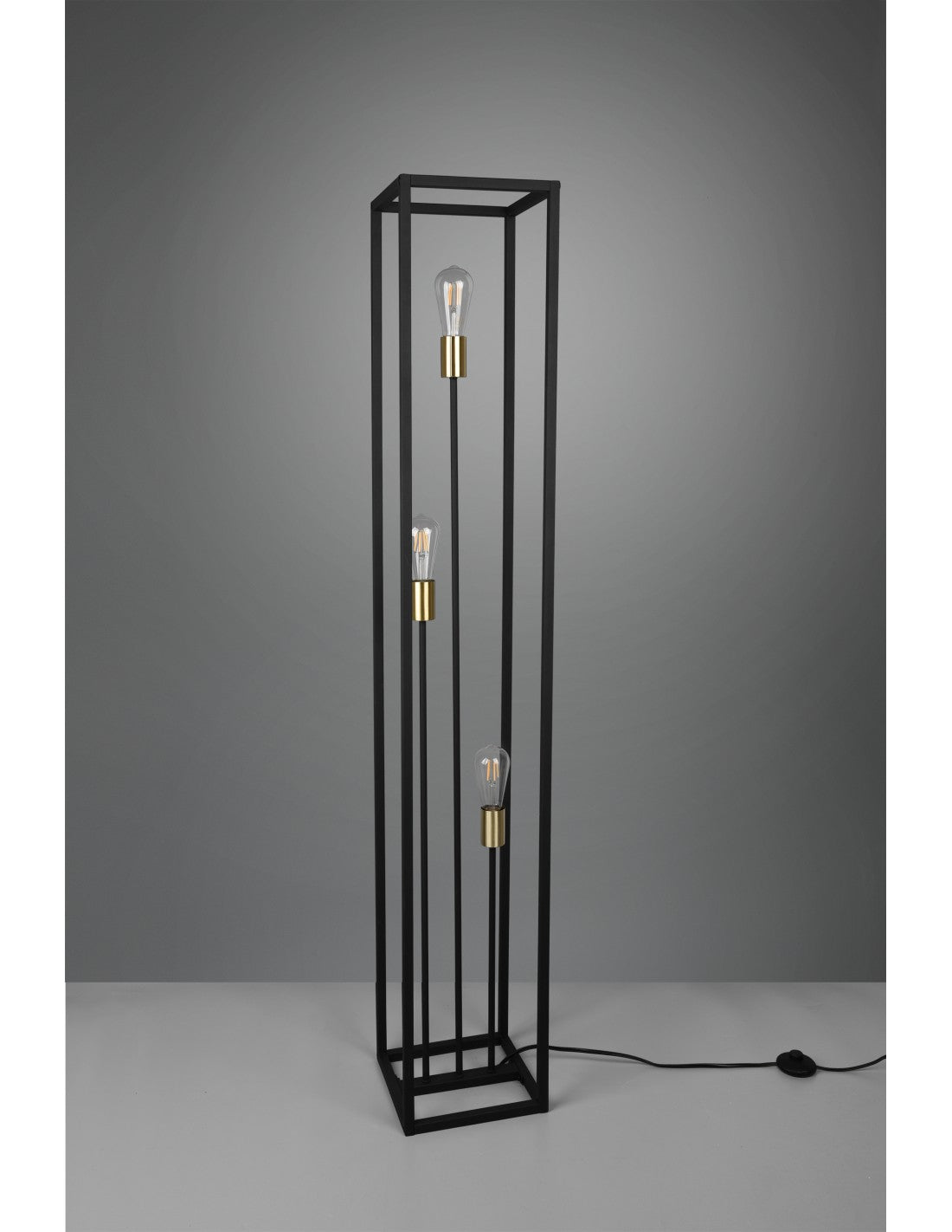 Lámpara de pie para salón 3 luces estructura metálica negra Vito Trio Lighting