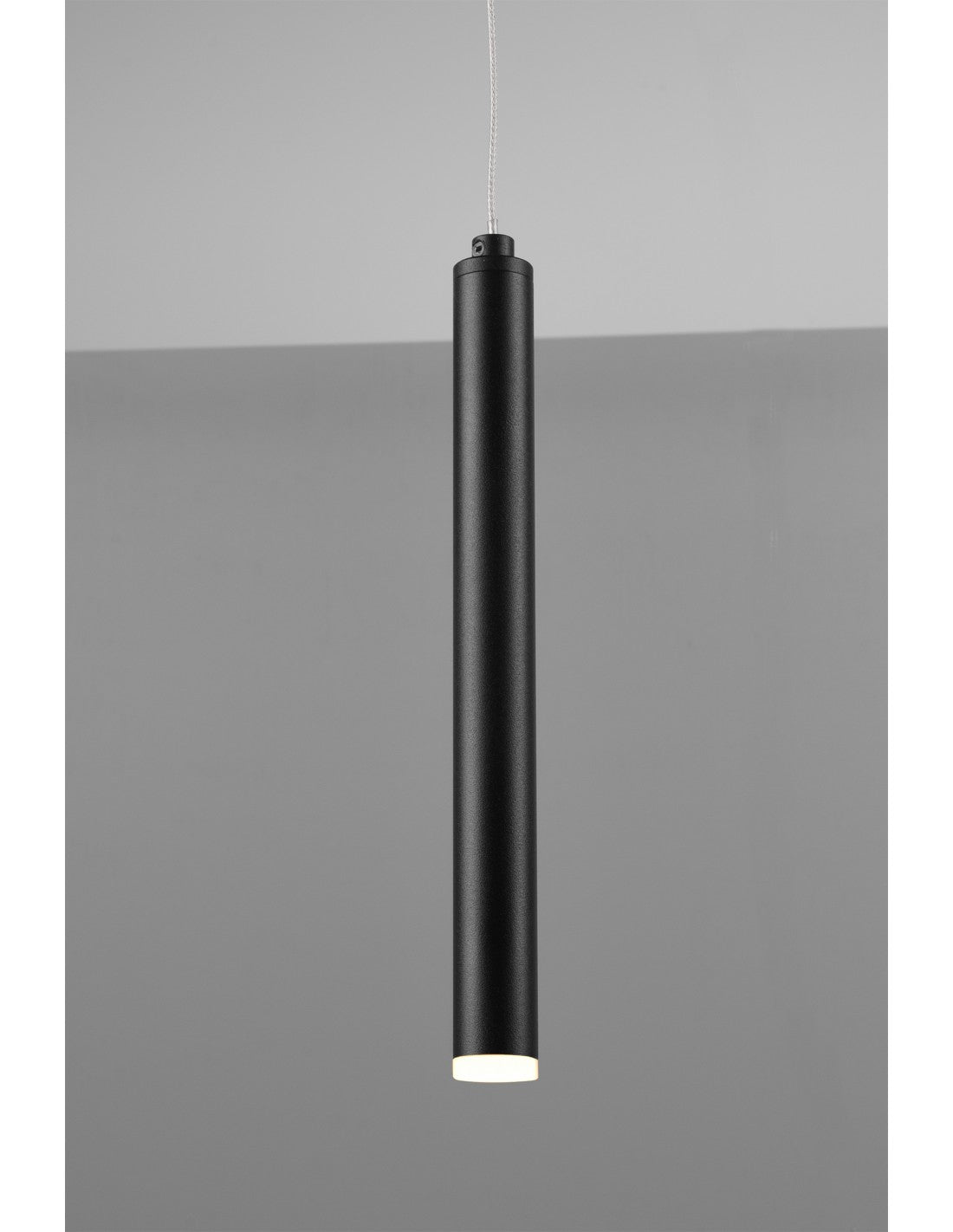 Suspensión tubular moderna 11 tubos LED negros L115 cm Trio Lighting