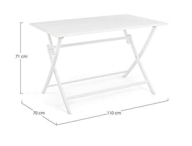 Mesa exterior ELIN aluminio blanco 110x70x h71 cm