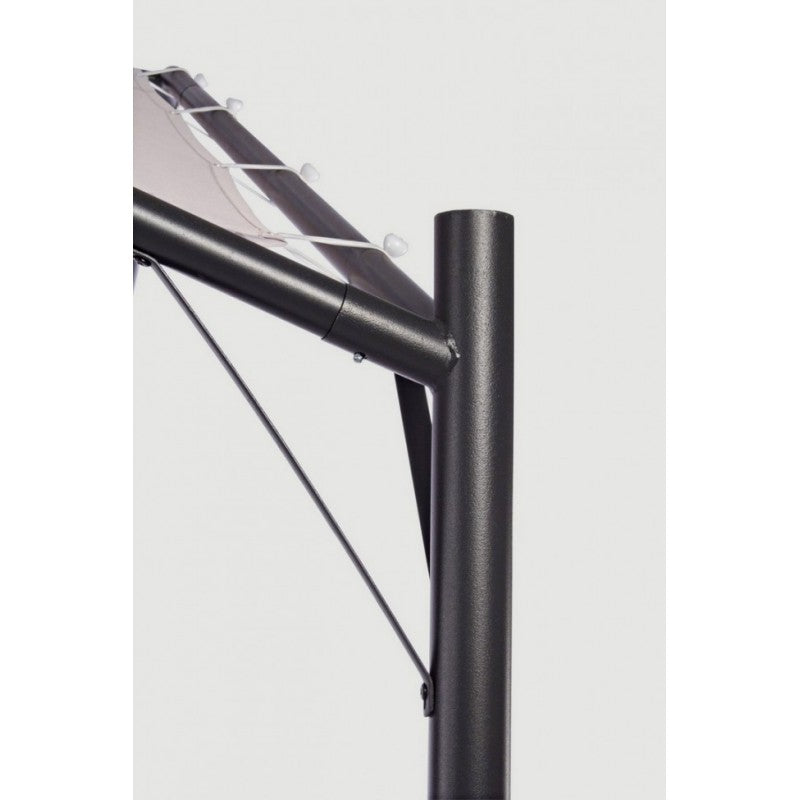 Cenador de jardín tipo cúpula gris antracita 3,5x3,5xh 260 cm