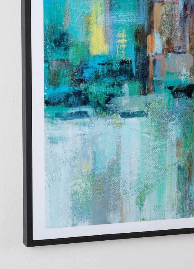 Cuadro Skyline ciudad con marco 120x90 cm