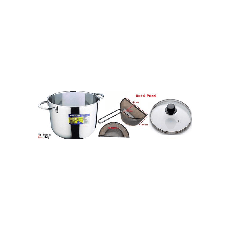 Gnali Pasta Più, Juego De 4 Ollas Multicocción 24 Cm