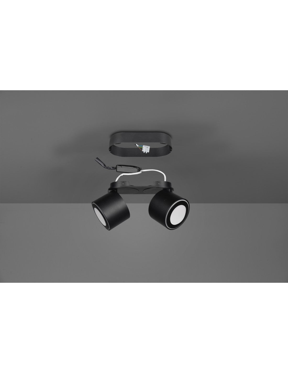 Lámpara de techo 2 focos LED de doble emisión L18 cm Taurus Black Trio Lighting