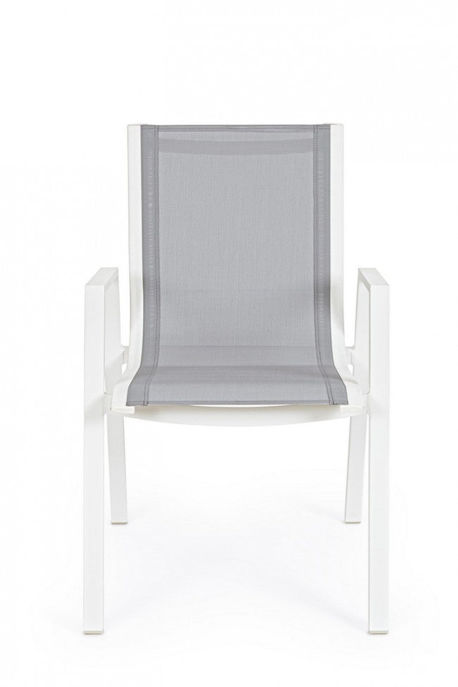 Silla Pelagius blanca con reposabrazos