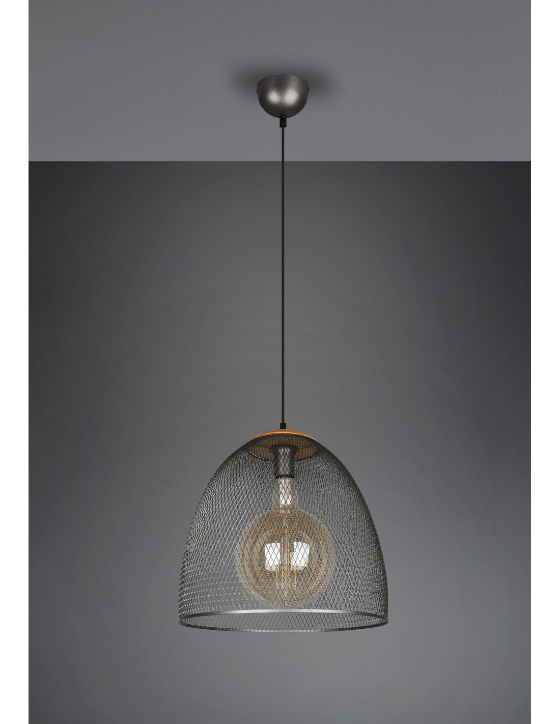 Ivar Difusor Parabólico De Suspensión Níquel Envejecido Con Malla Ø40 cm Trio Lighting
