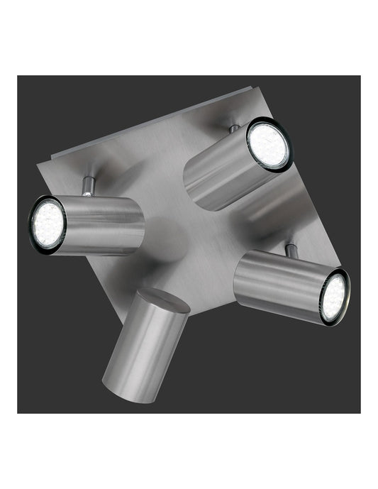 Lámpara de Techo Cuadrada 4 Focos Orientables Marley Nichel Trio Lighting