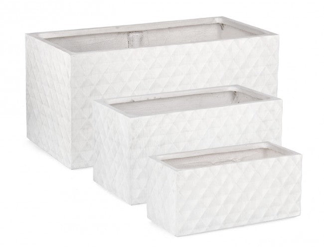 Set3 Jarrón Pyramid Rett Blanco