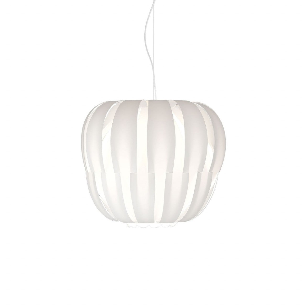 Suspensión 2 Luces Blanco en Metal Cromado Cm. 60x54h