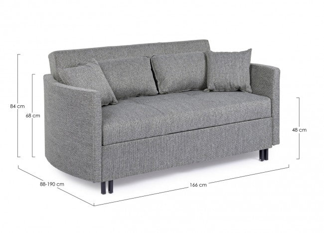 CLAYTON sofá cama de dos plazas Gris 166x88x h84 cm