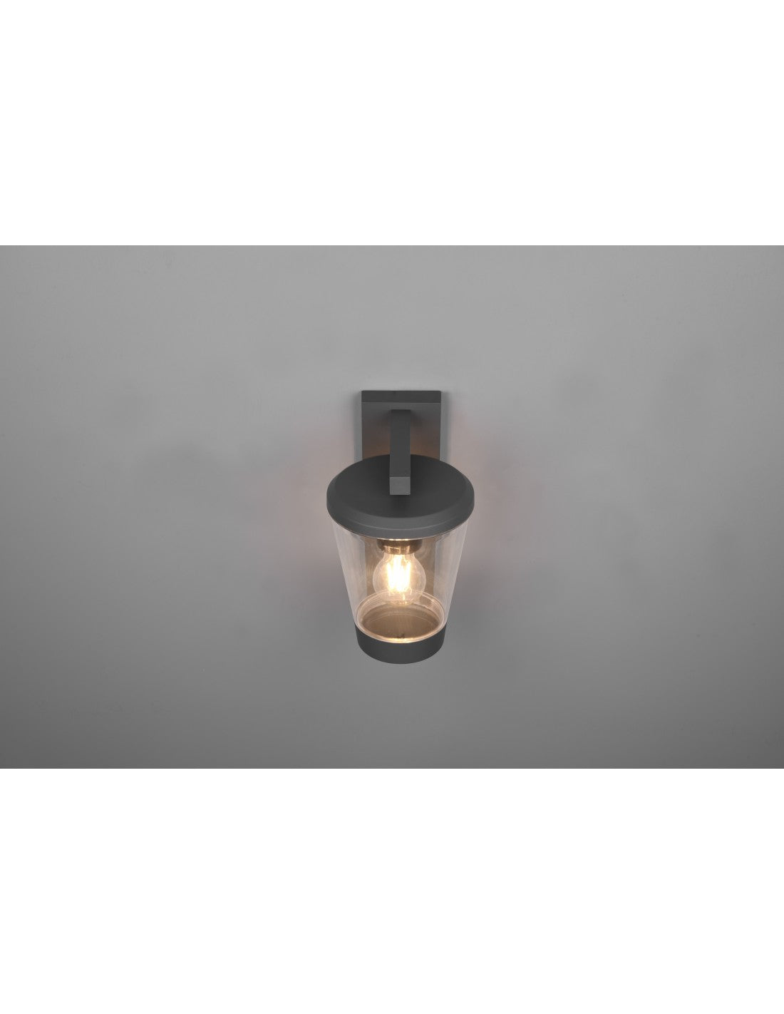 Aplique De Linterna Cavado Aluminio Antracita IP44 Con Sensor De Iluminación Trio