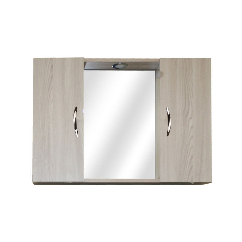 Mueble de baño con espejo Olmo con 2 puertas h.61x80x14 cm