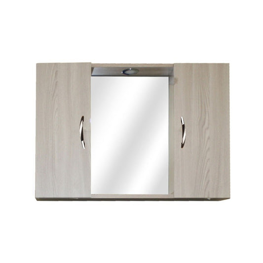 Mueble de baño con espejo Olmo con 2 puertas h.61x80x14 cm
