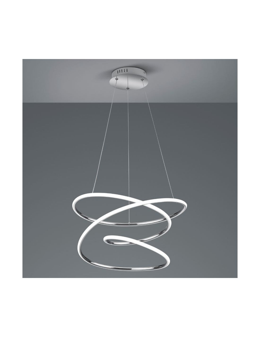 Lámpara Led Dimmer 4000k Diseño Moderno Vortice Chrome Bolonia Trio Lighting