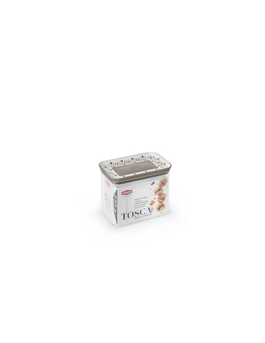 Elegante y práctica jarra Tosca rectangular de 1,2 L blanco/gris tórtola