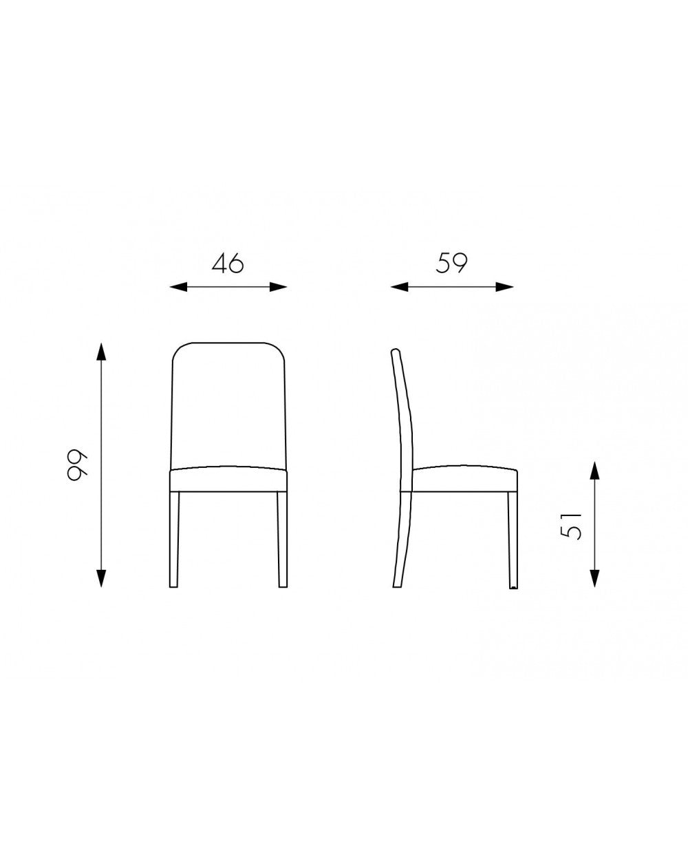 2x Silla de piel sintética - Anita