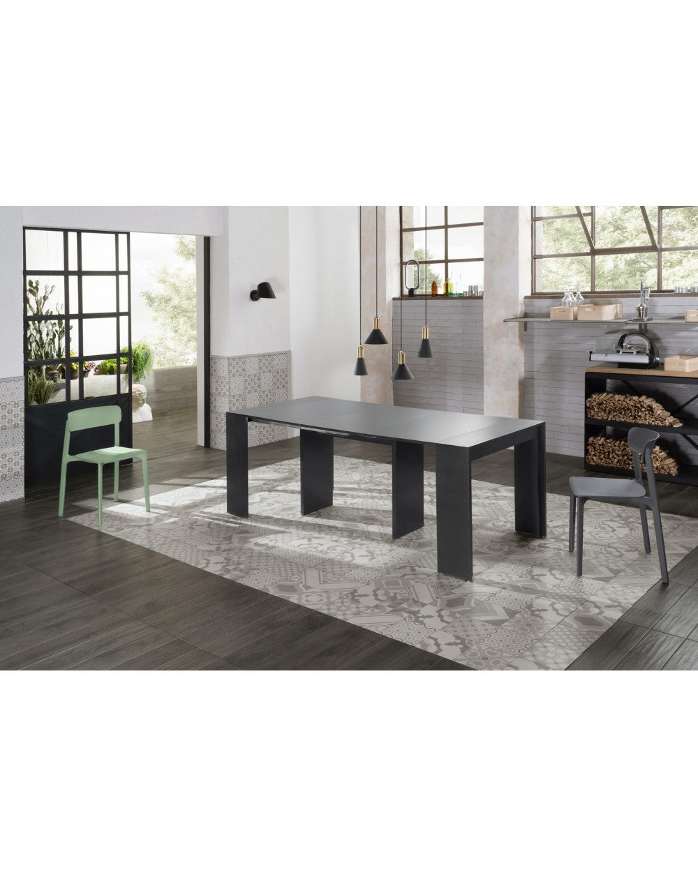 Consola extensible Pinocho STS en mdf negro