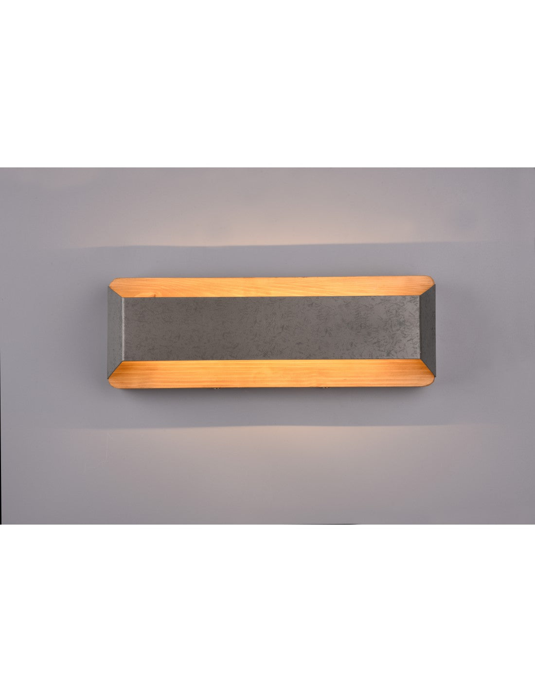 Aplique Rectangular Doble Emisión LED Arino Madera Níquel Trio Lighting