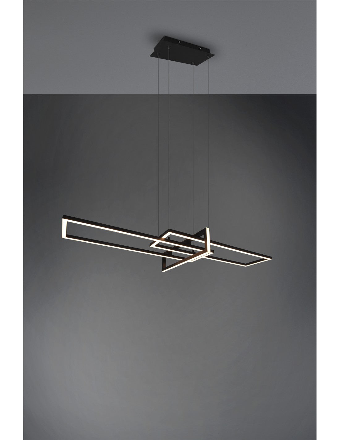 Salinas Suspensión 3 LEDs Rectángulo 34w Negro L110 cm Regulable Trio Lighting