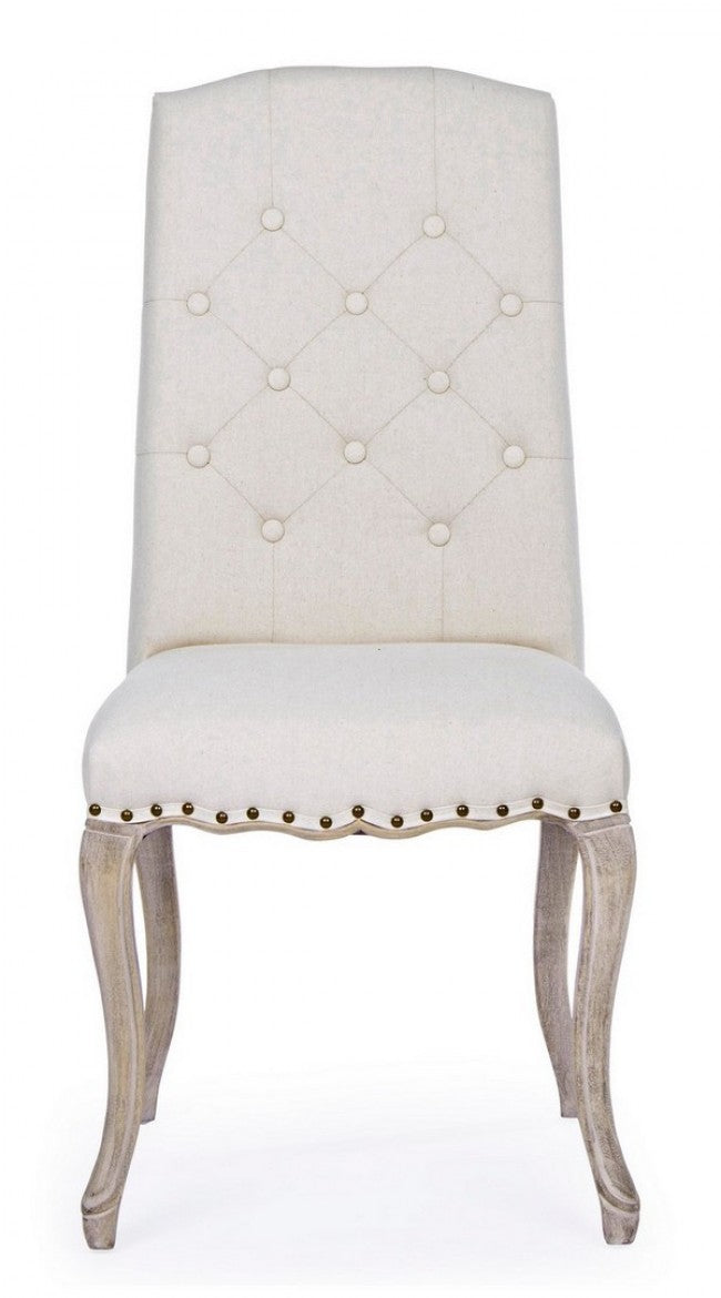 2x Silla tapizada de tela de estilo clásico