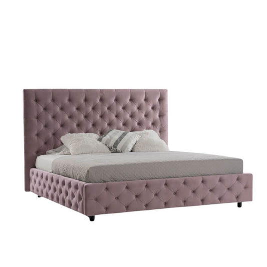 Cama doble con almacenaje Sondrio rosa