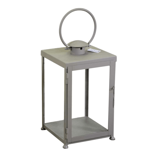 Farol cuadrado de metal gris tórtola cm30x30h55/72