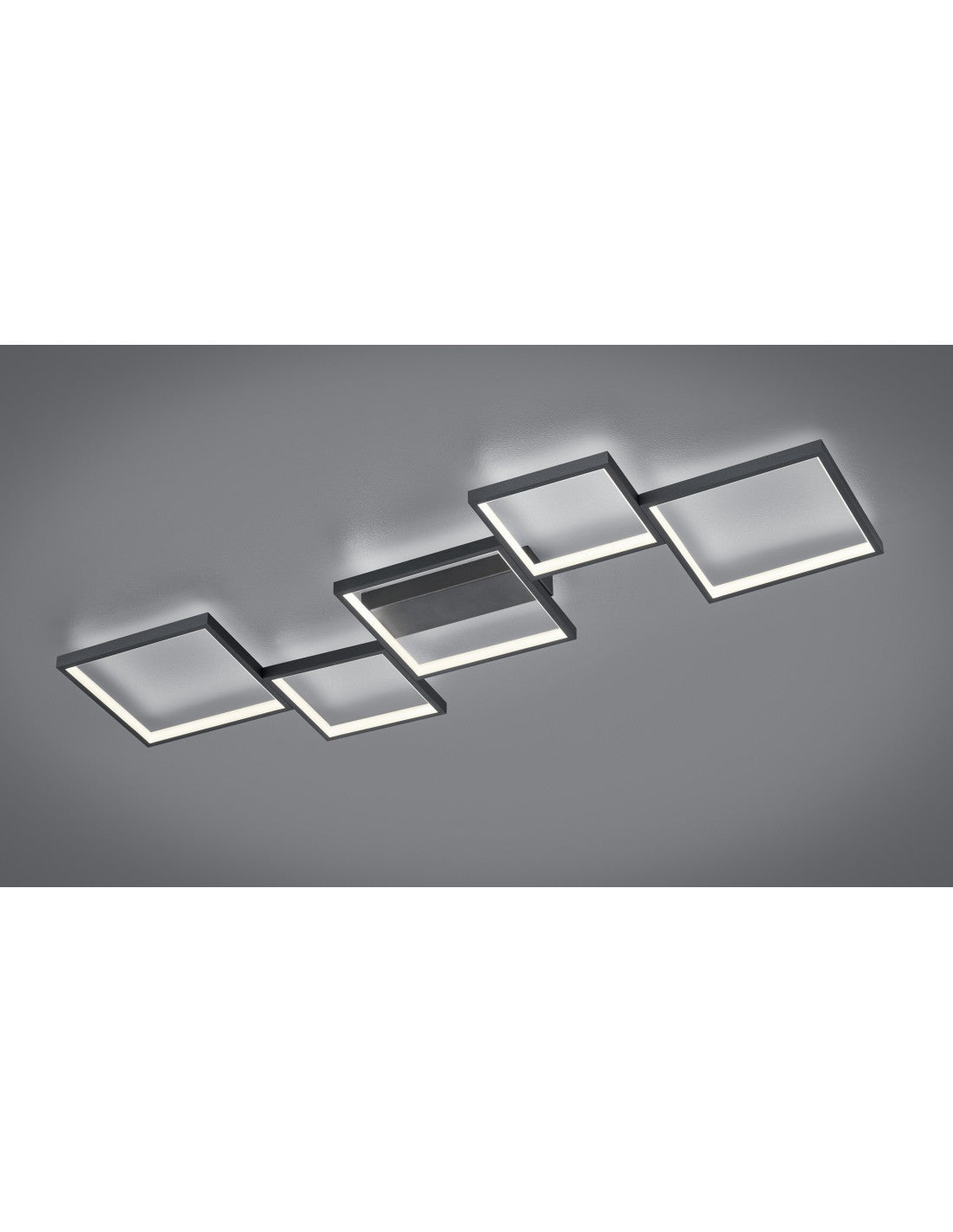 Lámpara de techo Sorrento 5 LED cuadrada L120 cm Negro Trio Lighting