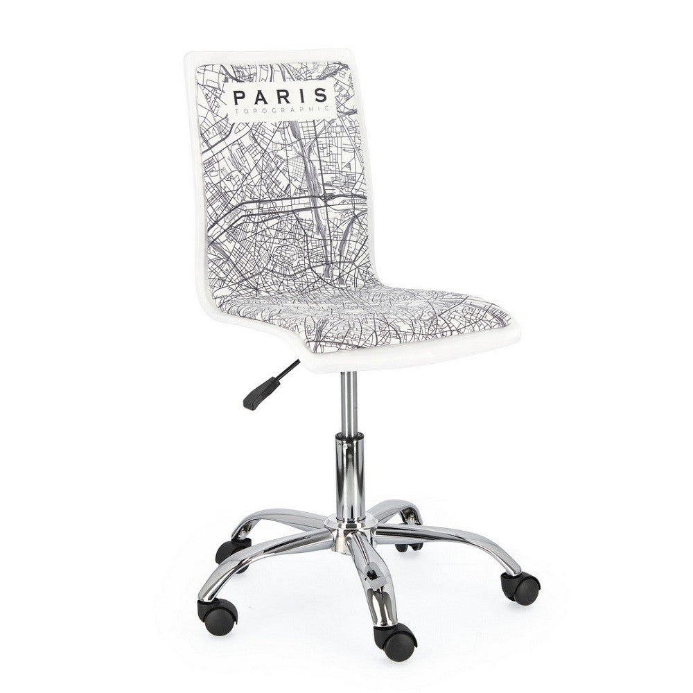 Silla de oficina Young Paris acero símil piel 42,5 x 40 x 87 cm