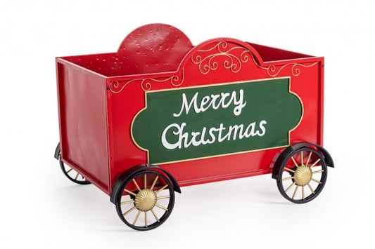 Feliz Navidad Vagón de tren rojo-verde