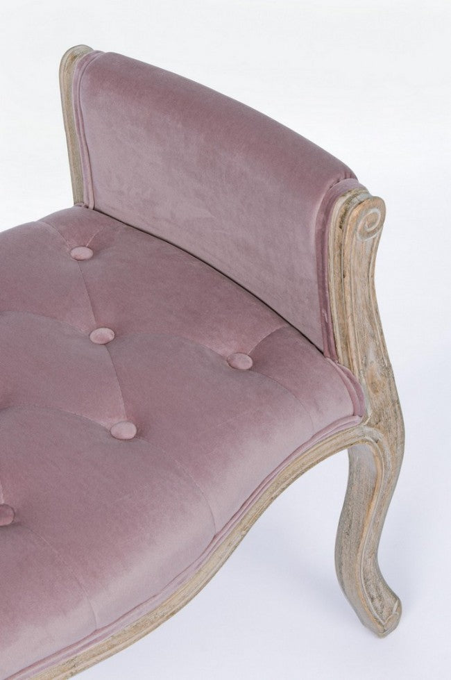 Banco individual Diva classic de madera y terciopelo 71 x 48 x 60 cm