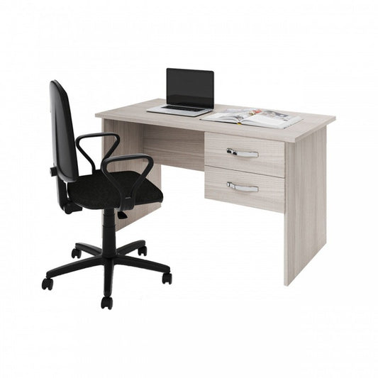 Escritorio de dormitorio Olmo 2 cajones en madera de melamina 119x64xH.75 cm