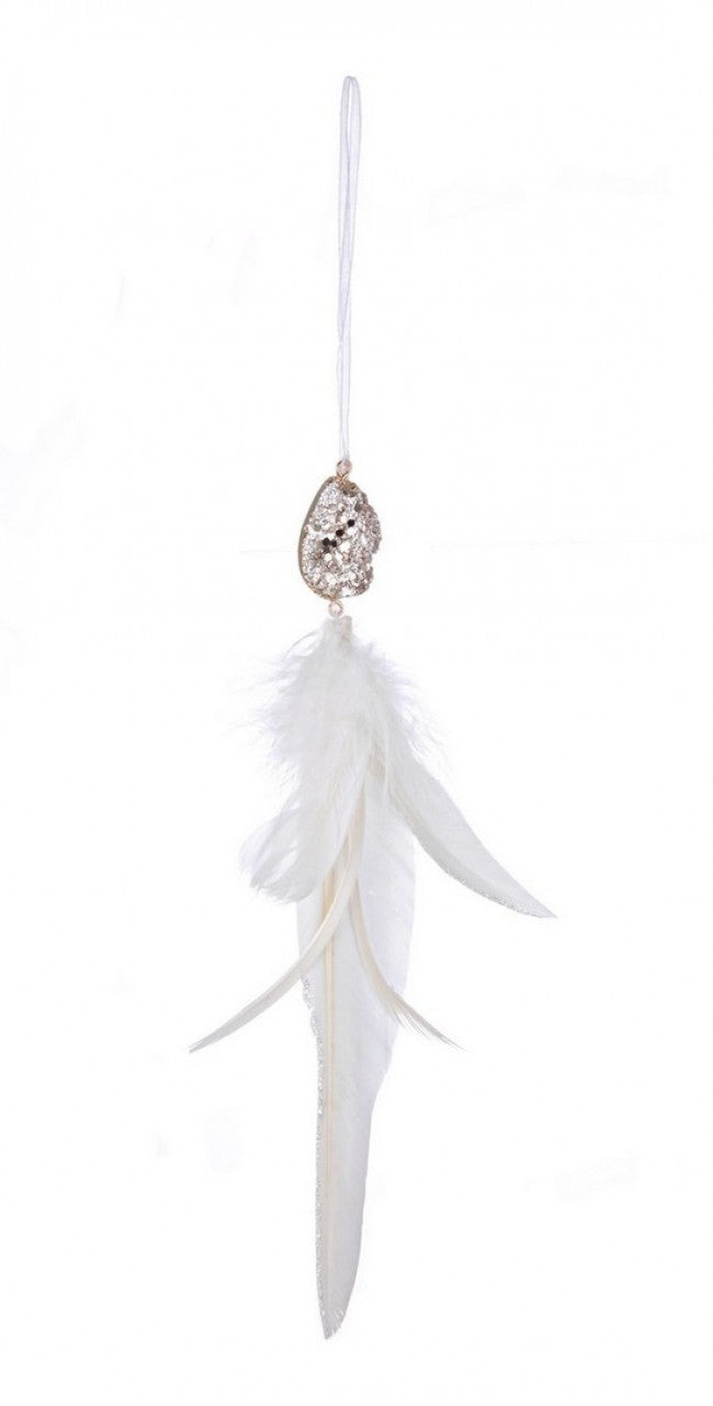 4x Colgante de plumas blancas Alt.25