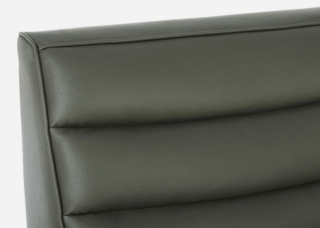 Sillón de madera con efecto cuero verde moderno estilo diseño